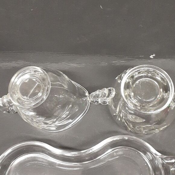 3 pc. bundle of Indiana glass willow oleander & magnolia leaf sugar, creamer set - Picture 5 of 10